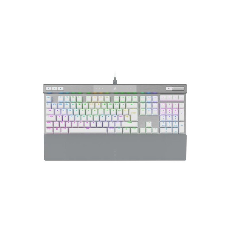 Corsair K70 PRO RGB Optical-Mechanical with PBT DOUBLE SHOT PRO Keycaps — White (BE)