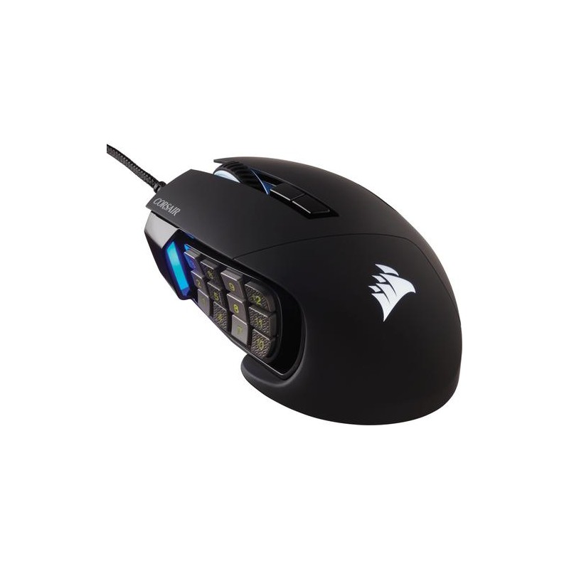 Corsair Scimitar RGB Elite muis Rechtshandig USB Type-A Optisch 18000 DPI