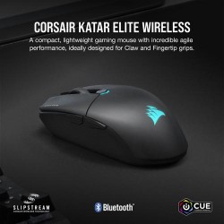 Corsair KATAR ELITE Wireless muis Rechtshandig RF Wireless + Bluetooth + USB Type-A Optisch 26000 DPI