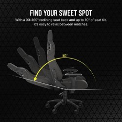 Corsair T3 RUSH Fabric Gaming Chair - Charcoal