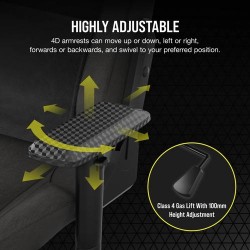 Corsair T3 RUSH Fabric Gaming Chair - Charcoal