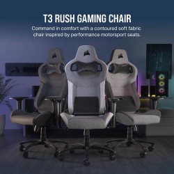 Corsair T3 RUSH Fabric Gaming Chair (2023) - Charcoal