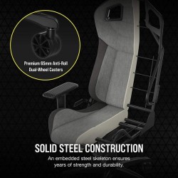 Corsair T3 RUSH Fabric Gaming Chair (2023) - Grey/Charcoal