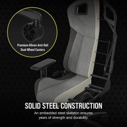 Corsair T3 RUSH Fabric Gaming Chair - Grey/Charcoal