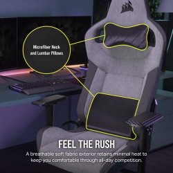 Corsair T3 RUSH Fabric Gaming Chair - Grey/Charcoal
