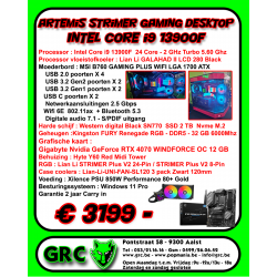 Artemis Strimer GAMING Desktop Intel Core i9 13900F - RTX 4070