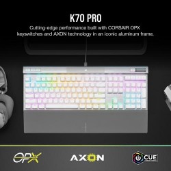 Corsair K70 Pro - Optical Mechanical RGB Toetsenbord White - BE