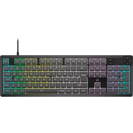 Corsair K55 CORE RGB toetsenbord Gamen USB AZERTY Belgisch Zwart, Grijs