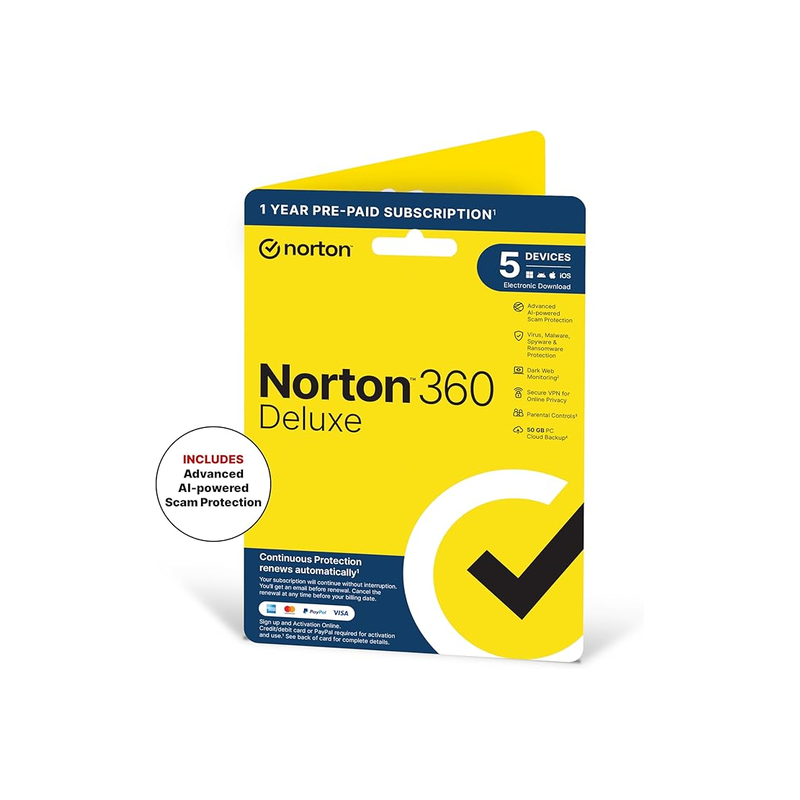 Norton 360 Deluxe - 5 PC / 1 jaar