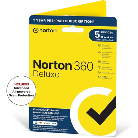 Norton 360 Deluxe - 5 PC / 1 jaar