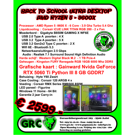 Ultra Gaming Desktop AMD Ryzen 5 - 9600X - RTX 5060Ti