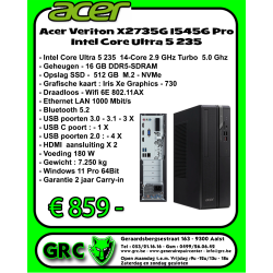 Acer Veriton X2735G I5456 Pro Intel Core Ultra 5 235
