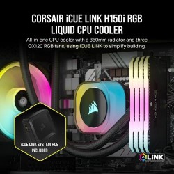 Corsair H150I Processor Kit voor vloeistofkoeling 12 cm Zwart