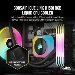 Corsair H150I Processor Kit voor vloeistofkoeling 12 cm Zwart